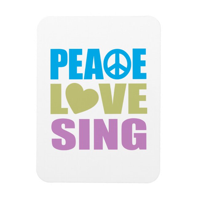 Ímã Peace Love Sing (Vertical)