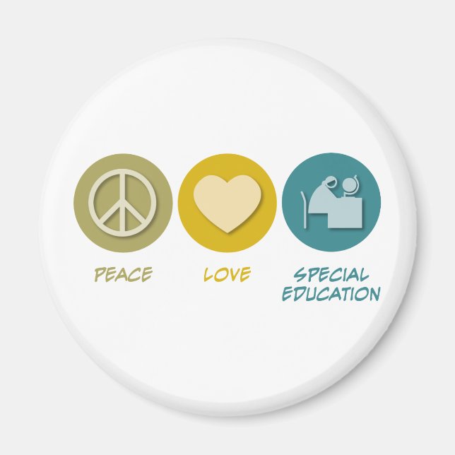 Imã Peace Love Special Education (Frente)