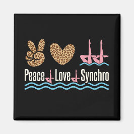 Imã Peace Love Synchro Synchronized Nadando