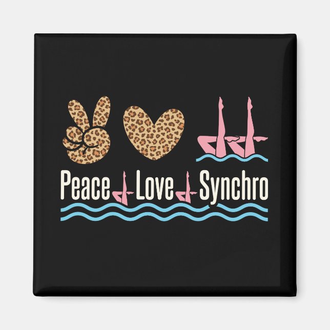 Imã Peace Love Synchro Synchronized Nadando (Frente)