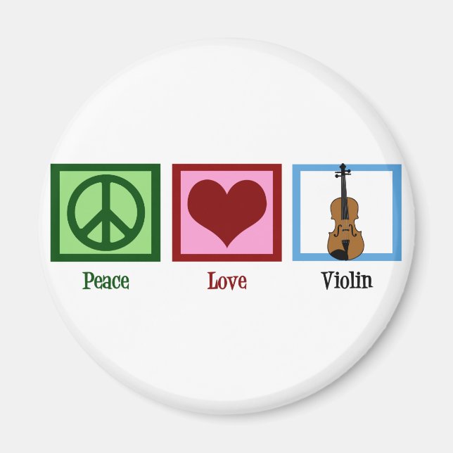 Imã Peace Love Violin (Frente)