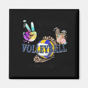 Imã Peace Love Voleibol Life Mãe Avó Leop