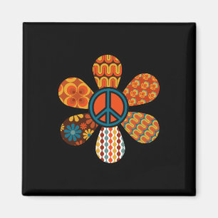 Imã PEACE SIGN LOVE 60s 70s Groovy Hippie Costume Hall