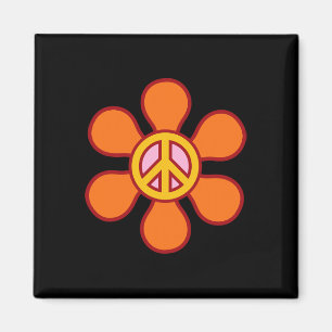 Imã PEACE SIGN LOVE 60s 70s Groovy Hippie Costume Hall