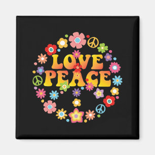 Imã PEACE SIGN LOVE 60s 70s Tie Die Hippie Costume  