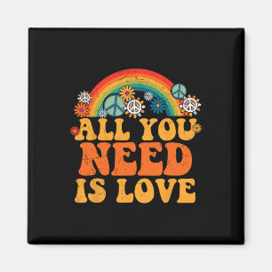 Imã PEACE SIGN LOVE 60s 70s Tie Dye Hippie Costume Hal