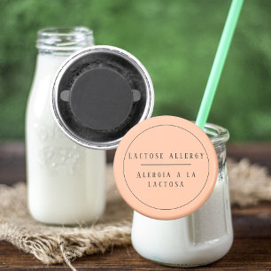 Imã Peach Bilingual Lactose Alergia Alerta espanhol