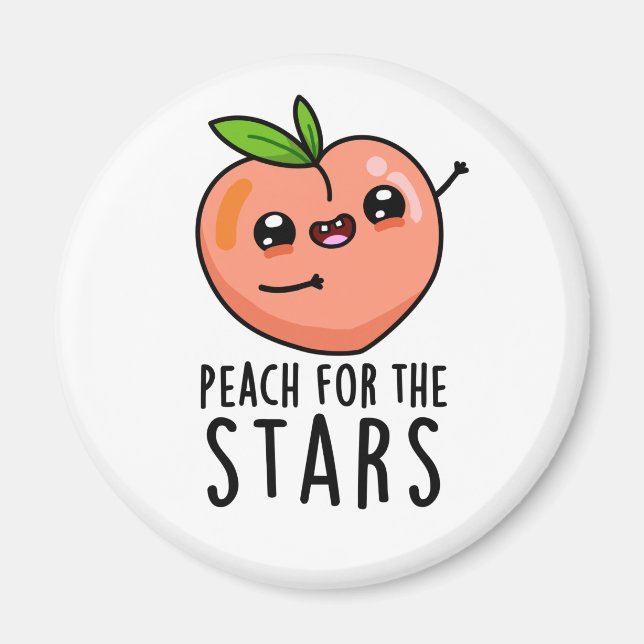 Imã Peach For Stars Engraçado Fruta Pun (Frente)
