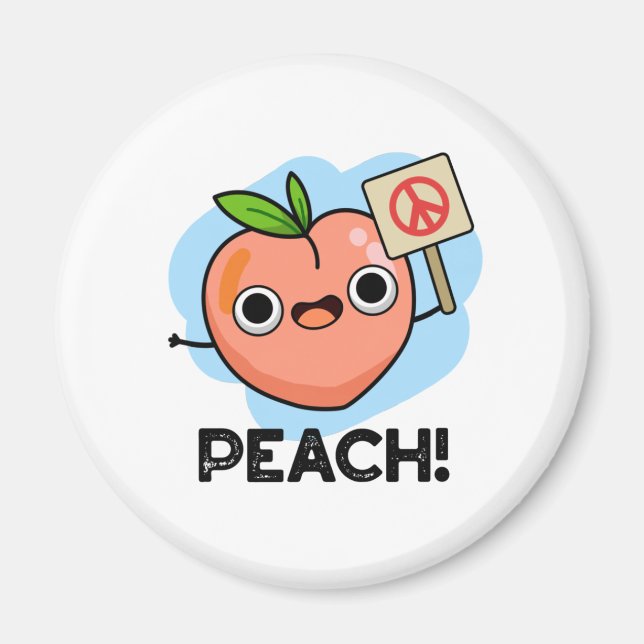 Imã Peach Funny Peace Fruta Pun (Frente)