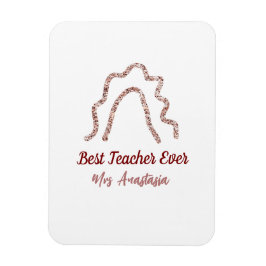 Ímã Peach marron glitter rainbow teacher appreciation 