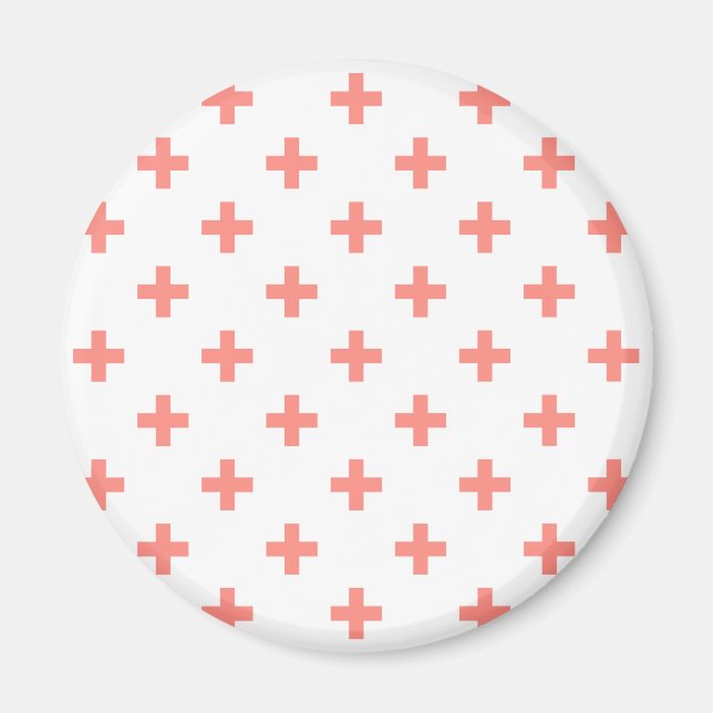 Imã Peach polka cruza em branco (Frente)