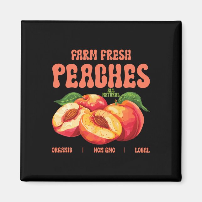 Imã Peaches Frescos de Fazenda de Verão Frescos Orgâni (Frente)