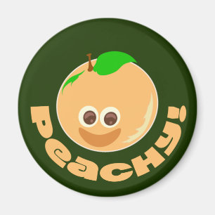 Imã Peachy Fun Fruity Happy Cartoon Art Time