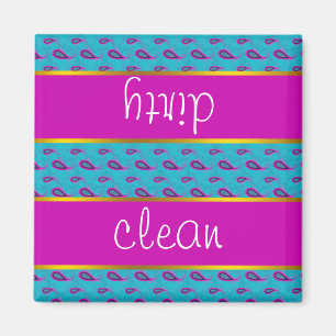 Imã Peacock e Magenta Paisley Pattern