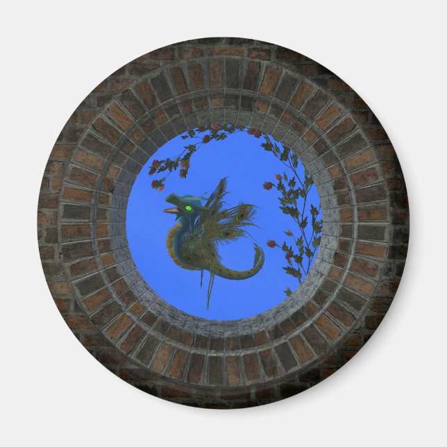 Imã Peacock Fairy Dragon (Frente)