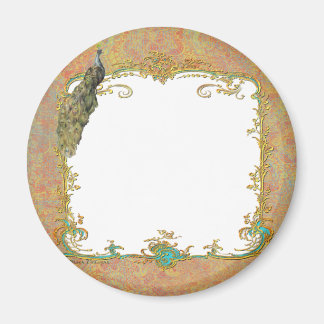 Imã Peacock n Paisley Ornamentado Art Magnet