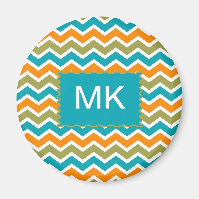 Imã Peacock Vibrant Tribal Zigzag (Frente)