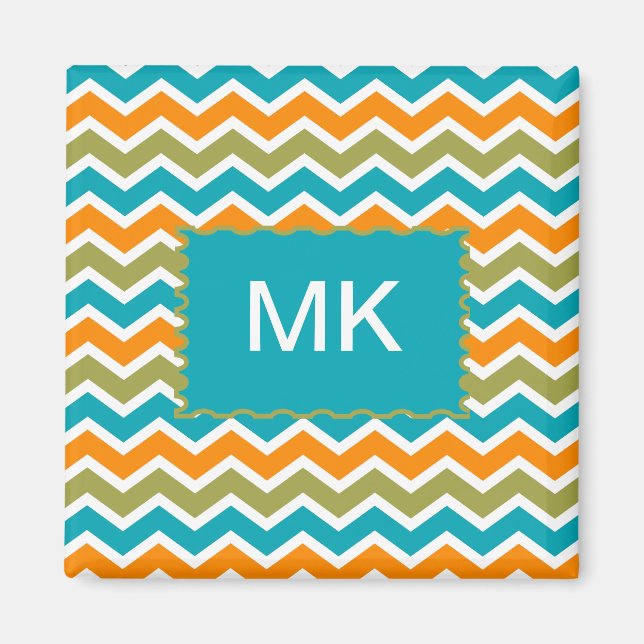 Imã Peacock Vibrant Tribal Zigzag (Frente)