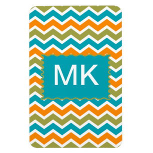 Ímã Peacock Vibrant Tribal Zigzag