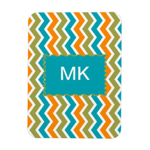 Ímã Peacock Vibrant Tribal Zigzag
