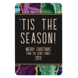 Ímã Peacock Watercolor Agate Christmas