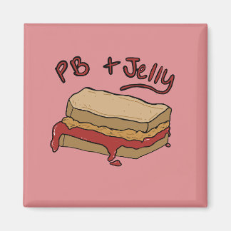 Imã Peanut Butter Jelly Magent Nostalgia Illustration
