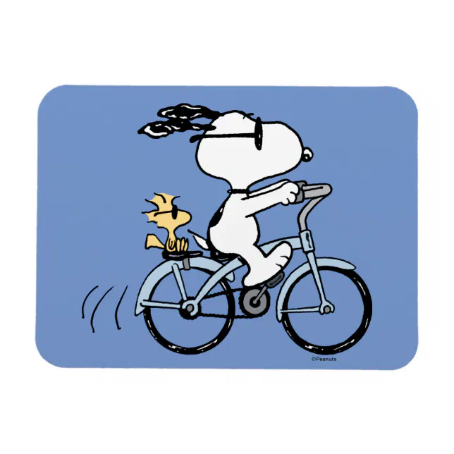 Ímã Peanuts | Snoopy & Woodstock Bicycle | Zazzle Brasil