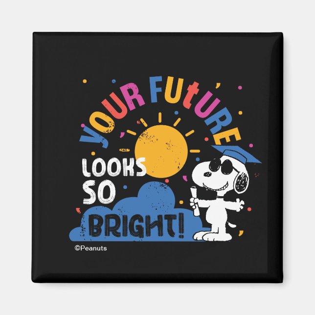 Imã Peanuts Snoopy Your Future Looks So Bright (Frente)