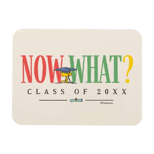 Ímã Peanuts Woodstock Now What Graduation Funny Quote (Horizontal)