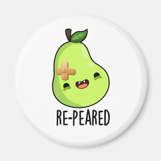 Imã Pear Pun Engraçado Novamente Fruta (Frente)