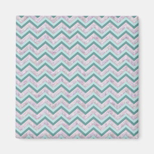 Imã Pearl Floral Teal ZigZag Padrão