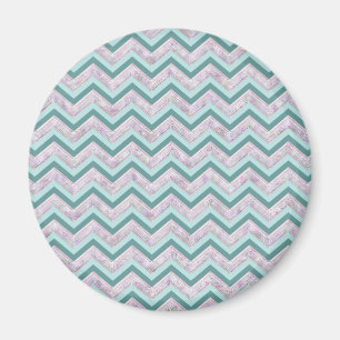 Imã Pearl Floral Teal ZigZag Padrão