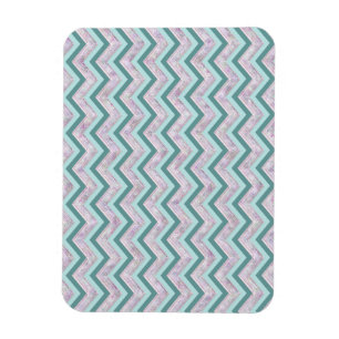 Ímã Pearl Floral Teal ZigZag Padrão