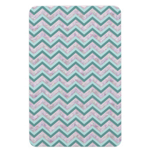 Ímã Pearl Floral Teal ZigZag Padrão