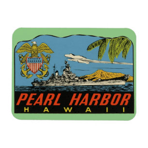 Ímã Pearl Harbor, Viagens vintage do Havaí flexível
