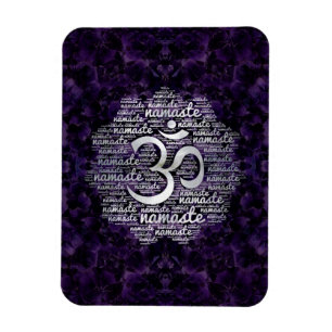 Ímã Pearl Namaste Word Art no Lotus com símbolo OM