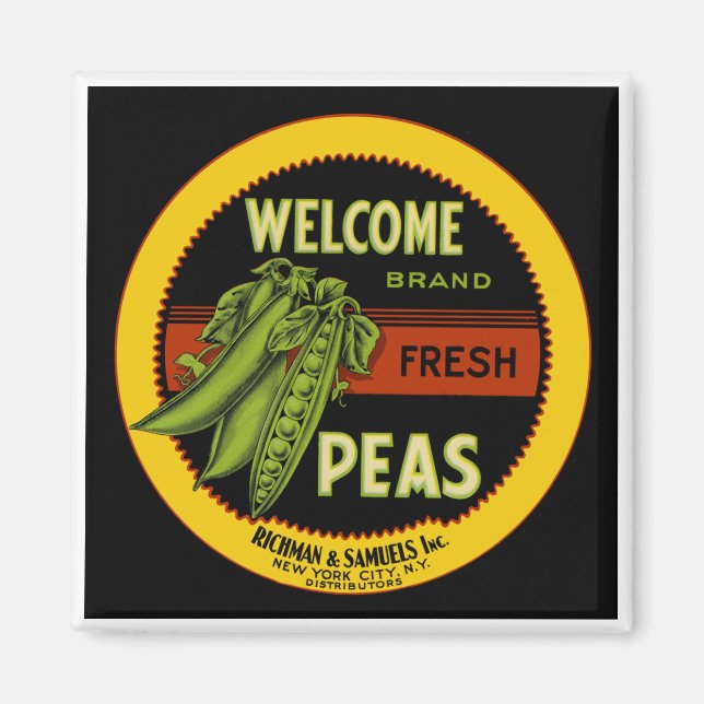 Imã Peas Label de Boas-vindas Nova Iorque (Frente)