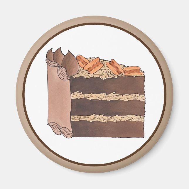 Imã Peça de Festa de aniversário de Bolo de Chocolate  (Frente)