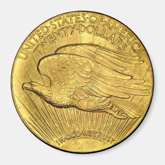 Imã Peça de Ouro Águia Americana de 20 Dólares