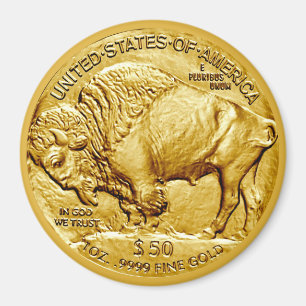 Imã Peça de Ouro de 50 Dólares US Buffalo