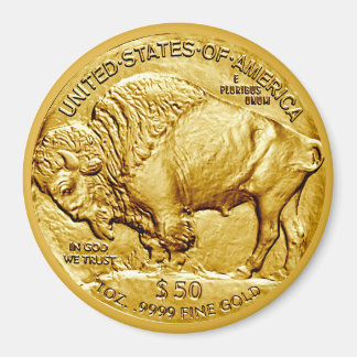 Imã Peça de Ouro de 50 Dólares US Buffalo
