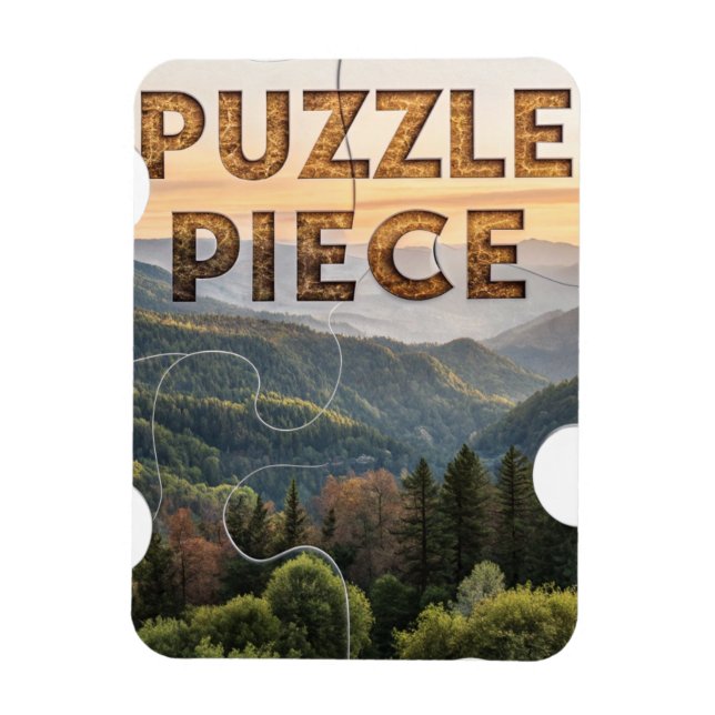 Ímã "Peça de Puzzle" Natureza Montanha & Floresta   (Vertical)