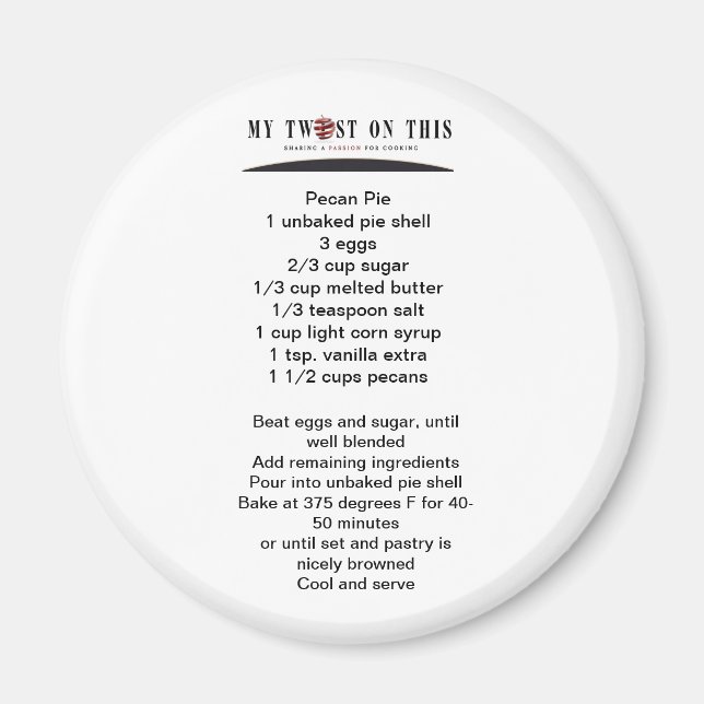 Imã Pecan Pie Magnet ™ (Frente)