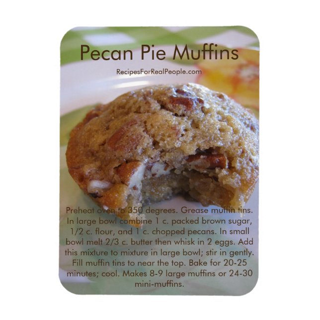 Ímã Pecan Pie Muffins Recebe em Magneta Refrigeradora (Vertical)