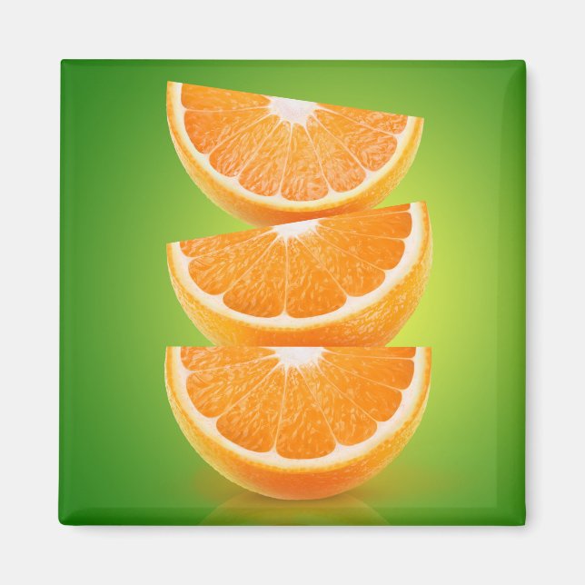 Imã Peças de laranja em verde (Frente)
