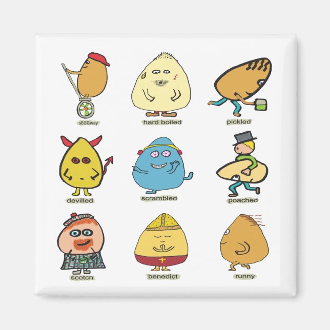 Imã Peças de Ovo Engraçadas (Frente)