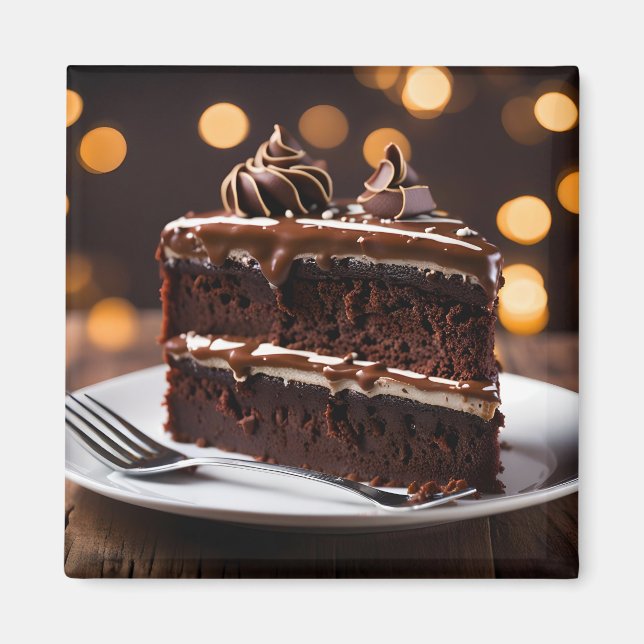 Imã Pedaço De Bolo De Chocolate (Frente)