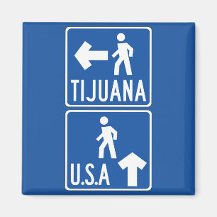 Imã Pedestrian Crossing Tijuana-USA, Traffic Sign, EUA