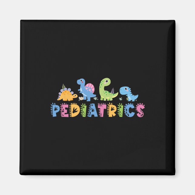 Imã Pediatria Equipe Pediátrica Enfermeira Dinossauro  (Frente)
