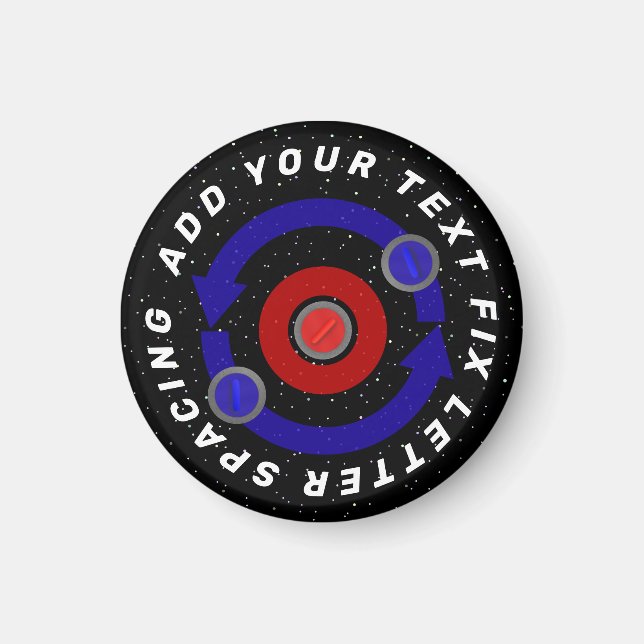 Imã Pedra Curling rolando como a órbita da Terra (Frente)